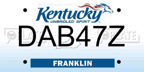 DAB47Z Kentucky License Plate