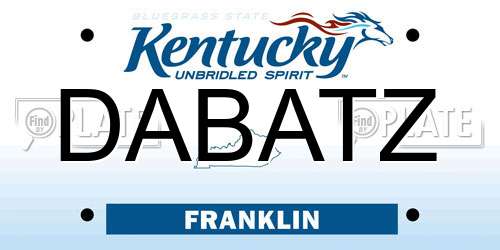 DABATZ Kentucky License Plate