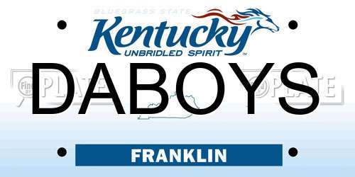 DABOYS Kentucky License Plate