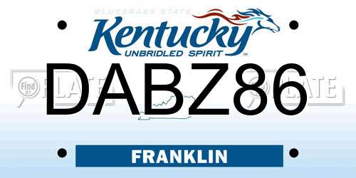 DABZ86 Kentucky License Plate