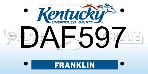 DAF597 Kentucky License Plate