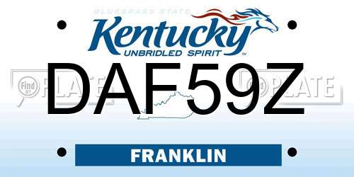 DAF59Z Kentucky License Plate