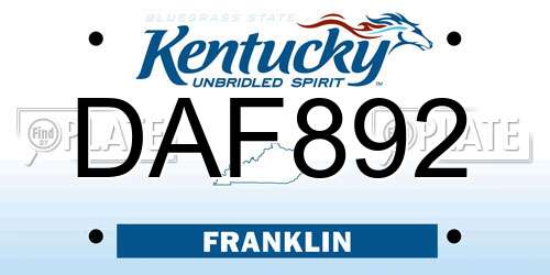 DAF892 Kentucky License Plate