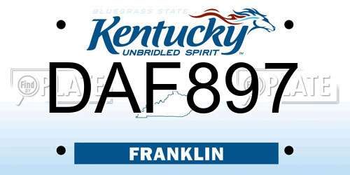 DAF897 Kentucky License Plate