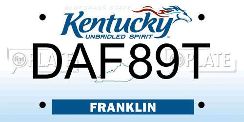 DAF89T Kentucky License Plate