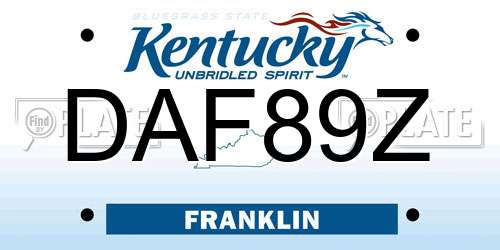 DAF89Z Kentucky License Plate
