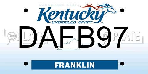 DAFB97 Kentucky License Plate