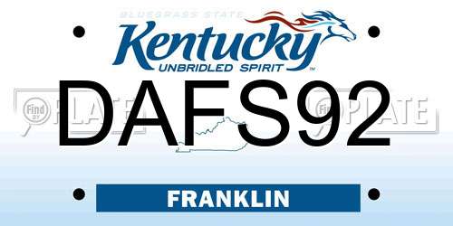 DAFS92 Kentucky License Plate