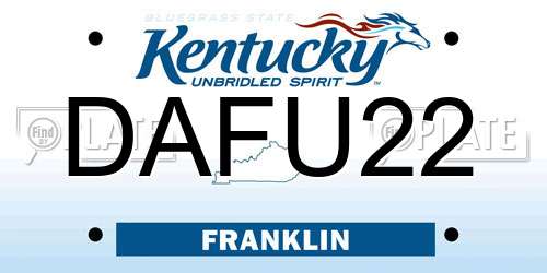 DAFU22 Kentucky License Plate