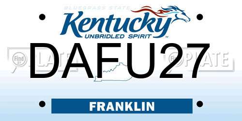 DAFU27 Kentucky License Plate