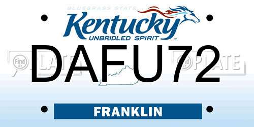 DAFU72 Kentucky License Plate