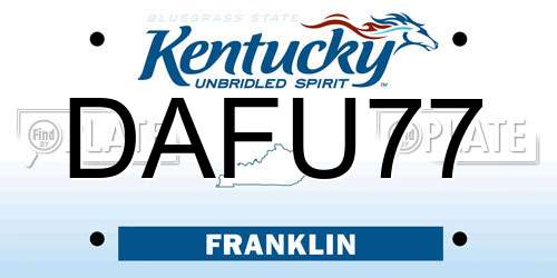 DAFU77 Kentucky License Plate