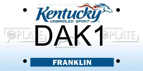 DAK1 Kentucky License Plate