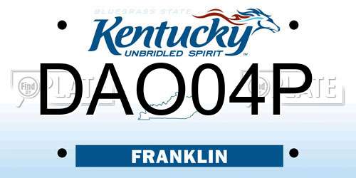 DAO04P Kentucky License Plate