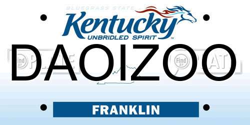 DAOIZOO Kentucky License Plate
