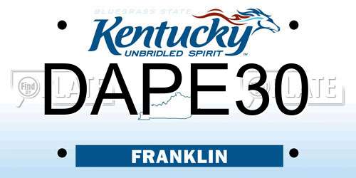 DAPE30 Kentucky License Plate