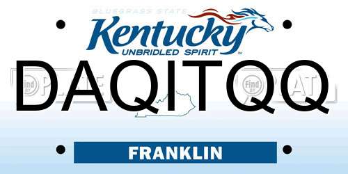 DAQITQQ Kentucky License Plate