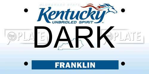 DARK Kentucky License Plate