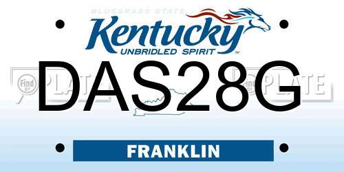 DAS28G Kentucky License Plate