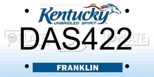 DAS422 Kentucky License Plate