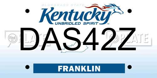 DAS42Z Kentucky License Plate