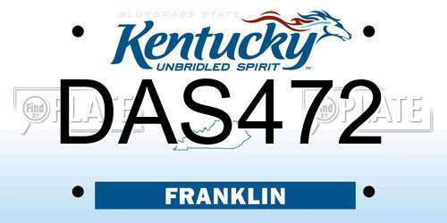 DAS472 Kentucky License Plate