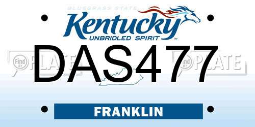 DAS477 Kentucky License Plate