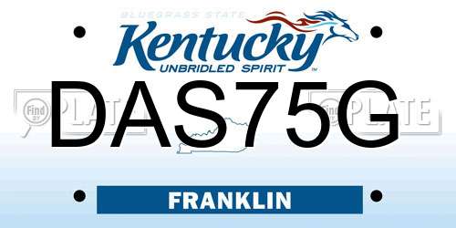 DAS75G Kentucky License Plate