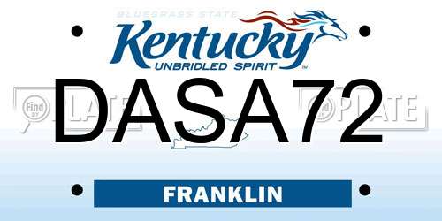 DASA72 Kentucky License Plate