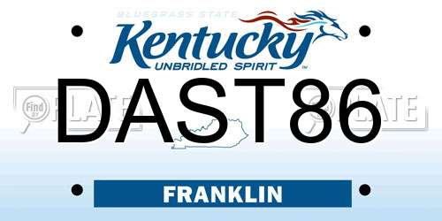 DAST86 Kentucky License Plate