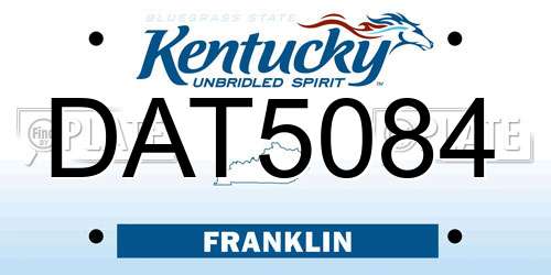 DAT5084 Kentucky License Plate