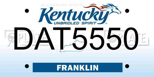 DAT5550 Kentucky License Plate