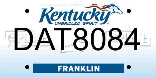 DAT8084 Kentucky License Plate
