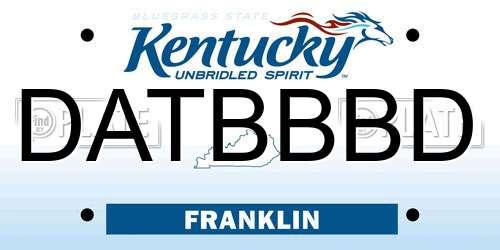 DATBBBD Kentucky License Plate