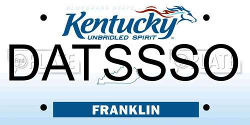 DATSSSO Kentucky License Plate