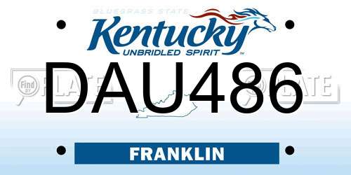 DAU486 Kentucky License Plate