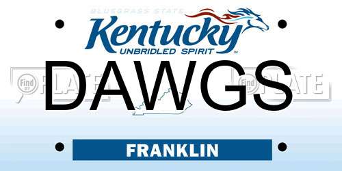 DAWGS Kentucky License Plate