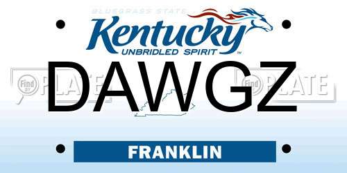 DAWGZ Kentucky License Plate
