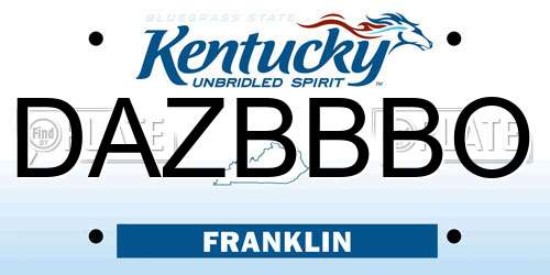 DAZBBBO Kentucky License Plate