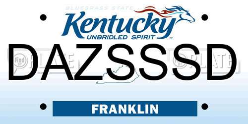 DAZSSSD Kentucky License Plate