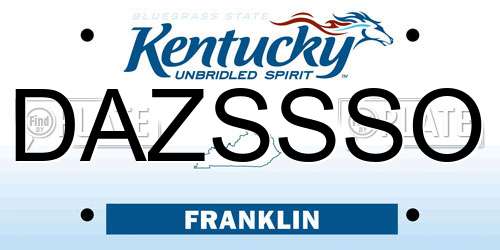 DAZSSSO Kentucky License Plate