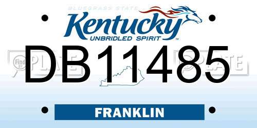 DB11485 Kentucky License Plate