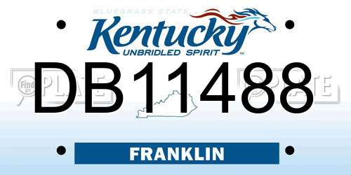 DB11488 Kentucky License Plate