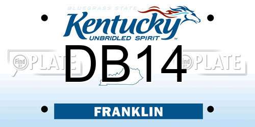 DB14 Kentucky License Plate
