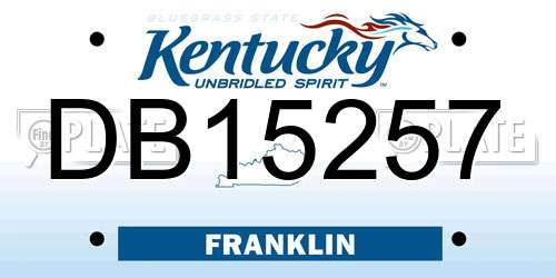 DB15257 Kentucky License Plate