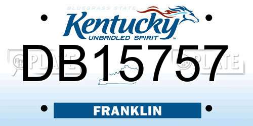 DB15757 Kentucky License Plate