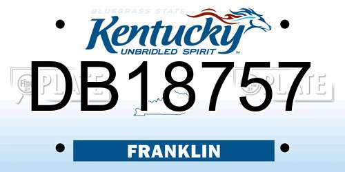 DB18757 Kentucky License Plate