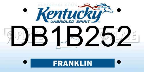DB1B252 Kentucky License Plate