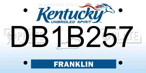 DB1B257 Kentucky License Plate