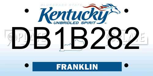 DB1B282 Kentucky License Plate